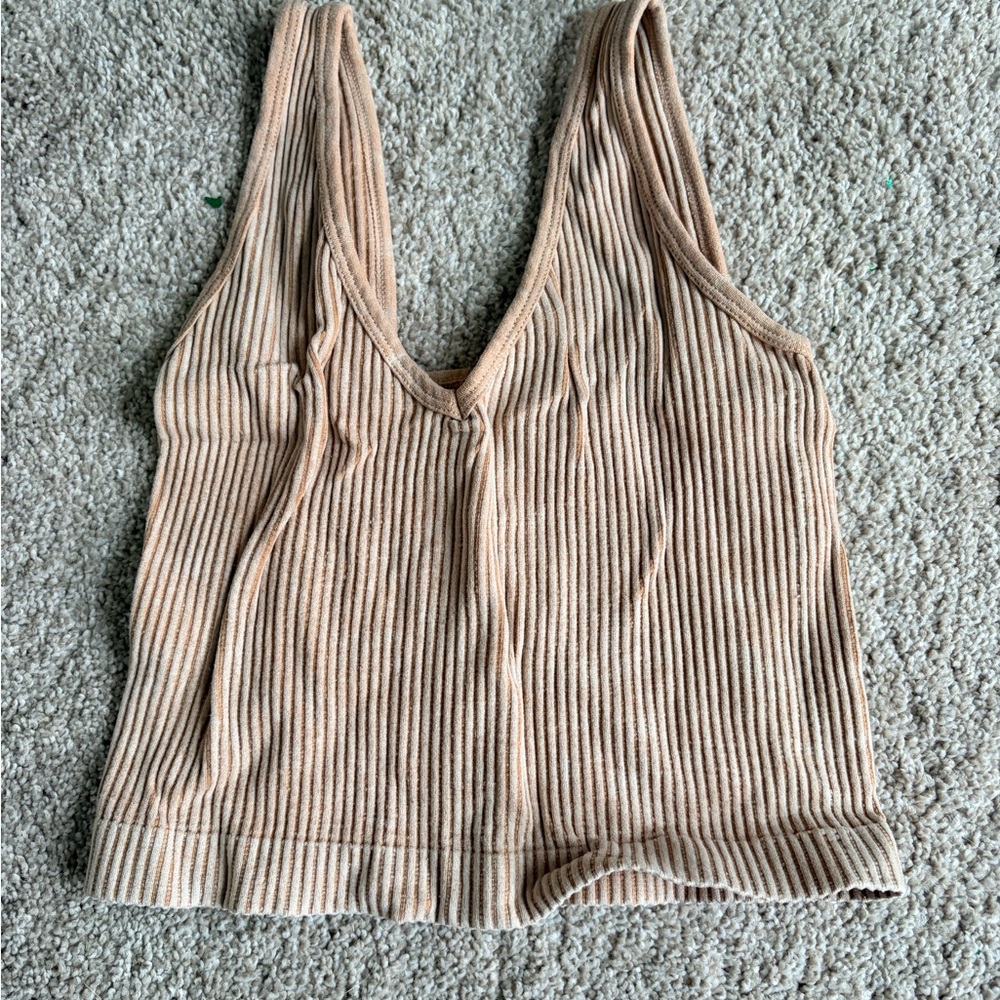 Ribbed Tan Women's Top